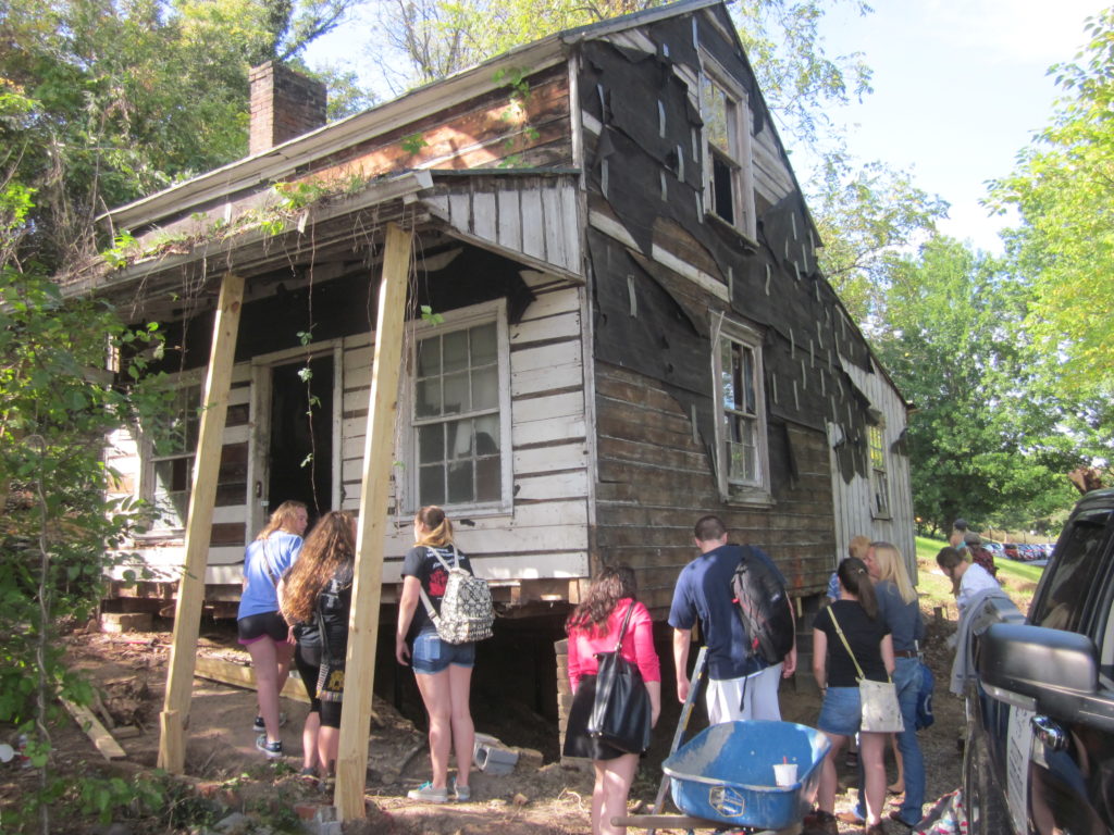 Introduction to Public History students explore the 1830s-era Clay Street House, a property on the edge of our campus that is currently undergoing historic restoration